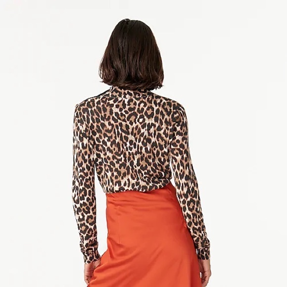 JCrew Silk-blend Shoulder-button Leopard Sweater - Picture 3 of 7